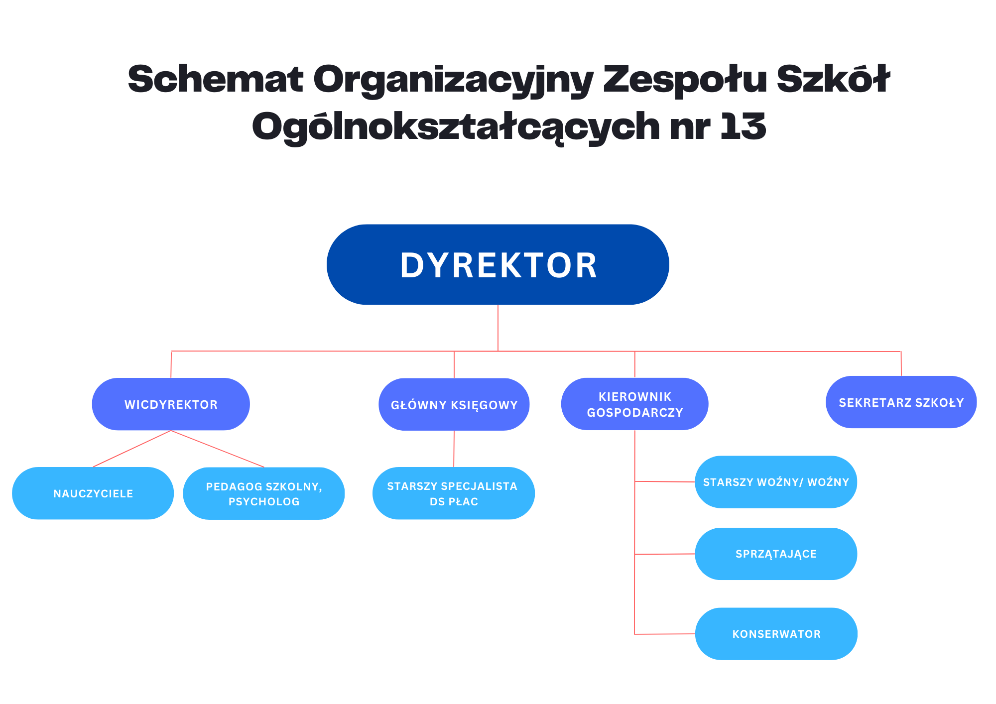 Strukrura organizacyjna Zespołu Szkół Ogólnokształcących nr 13 w Krakowie